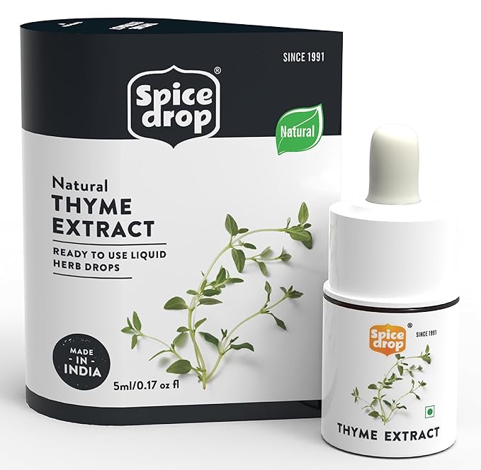 Spice Drop Thyme Extract | 100% Natural | For Soups, Pasta, Spaghetti, Gourmet Dishes | 0.17oz (180 drops) | Natural Herb Extract | Authentic Flavor | Vegan | Keto & Paleo Friendly | Non-GMO | Squeeze, Drop And Stir