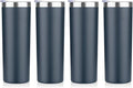 HASLE OUTFITTERS 20 oz Skinny Tumblers Bulk Set, Stainless Steel Insulated Slim Tumblers with Lids, Reusable Double Wall Travel Coffee Mugs, Durable Powder Coated Travel Water Cups(Navy, 4)
