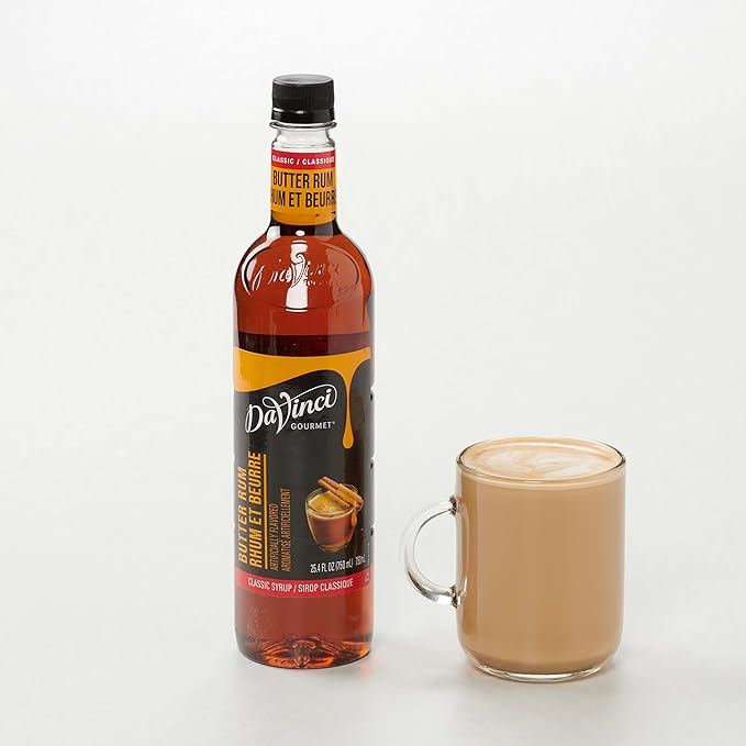 DaVinci Gourmet Classic Butter Rum Syrup, 25.4 Fluid Ounces (Pack of 1)