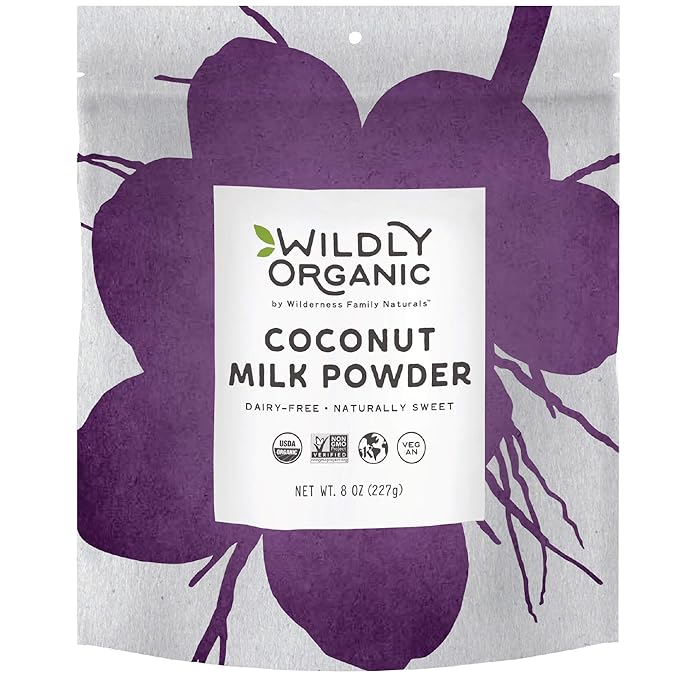 Wildly Organic Coconut Milk Powder 8 Oz Bag - Organic, Dairy-Free, Dry Milk Powder, Unsweetened, Dehydrated, Gluten-Free, Soy-Free, Non-GMO, Kosher, Vegan, 97% Coconut Milk with Zero Fillers | Makes Coconut Milk & Cream by Adding Water, Perfect in Smoo...
