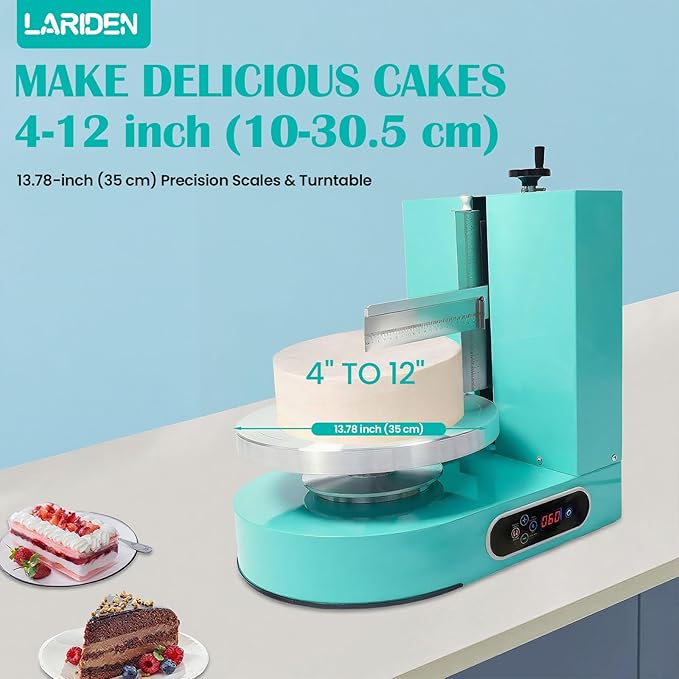 Cake Decorating Machine, Tabletop Cake Frosting Machine for 4-12inch Cakes, Cream Spreading Automatic Frosting Turntable with Graduated Scraper, for Cake Shops, Dessert Shops, Households