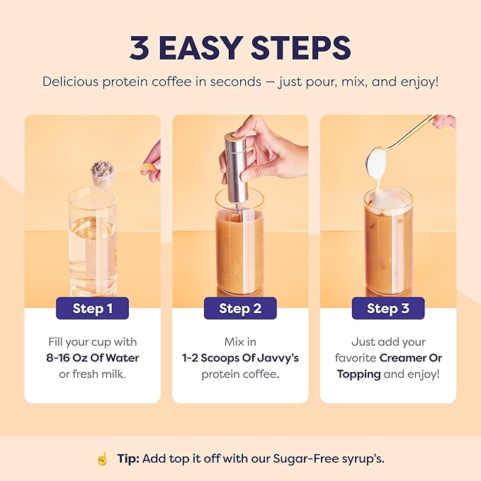 Caramel Protein Iced Coffee - Premium Whey Protein & Instant Iced Coffees - 100% Natural Cold Brew Coffee - Zero Artificial Flavors & Sweeteners, 80 mg Caffeine Per Serving, 0g of Sugar, 20 Servings