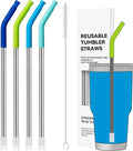 30oz Metal Straws for Stanley 30oz Cup, 4 PCS Stainless Steel Reusable Drinking Straw for YETI, STANLEY, US Acrylio, BJPKPK, Simple Modern and so on