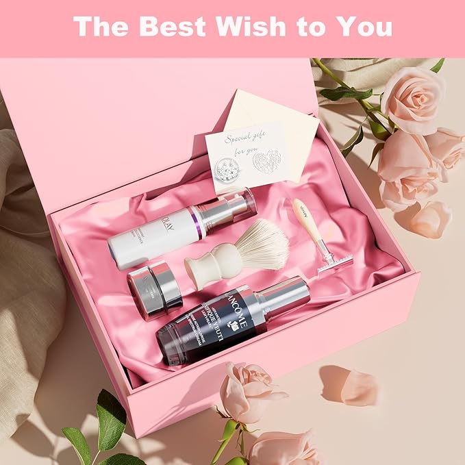 Large Pink Gift Box with Lid: 5 Pack 13.5×10×5 Inches - Strong Magnetic Closure for Valentines Birthdays Wedding Gifts – Perfect for Couples Friends Family