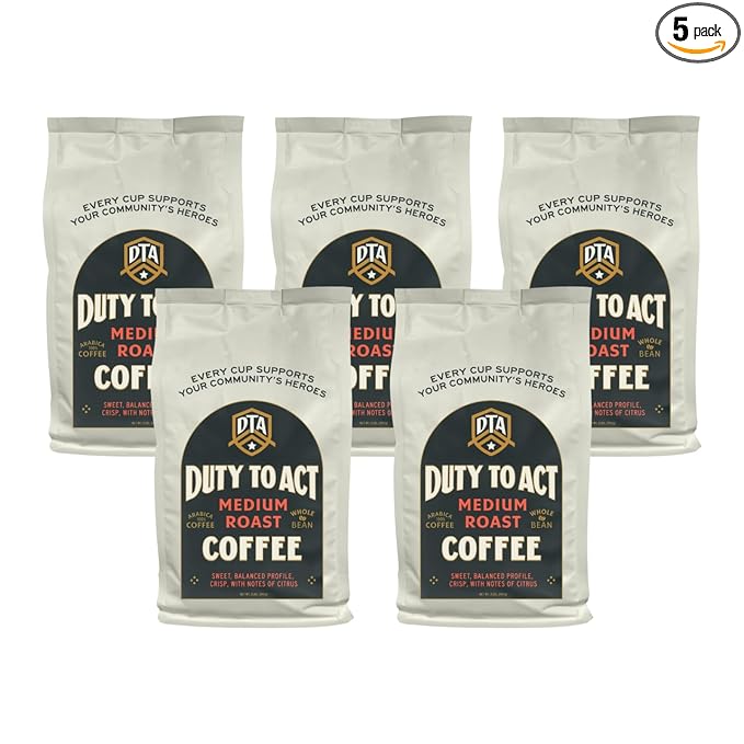 Duty to Act Medium Roast Whole Bean Coffee, 2 lbs (Pack of 5)
