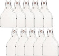 10 Pack Kitchen Aprons, Work Apron, Canvas, Multiple Pockets, Gardening, Painting, BBQ, Artist, Carpenter, Sizes M to XXL, White