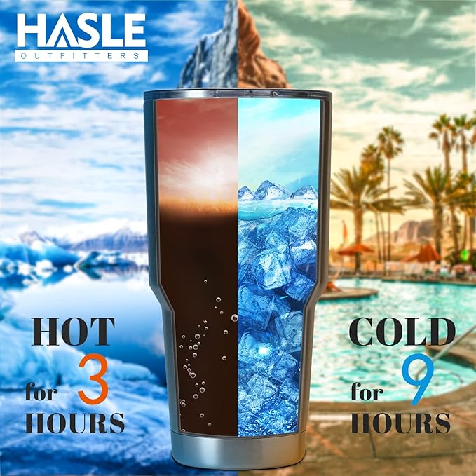 HASLE OUTFITTERS 30oz Stainless Steel Tumbler, Double Wall Vacuum Insulated Travel Mug Tumbler, Durable Insulated Coffee Mug, Gift Box Set (Amey Green, 8)