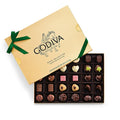 Godiva Green Bow Gold Assorted Chocolate Gift Box, Belgian Dark and Milk Chocolates with Pralinés, Ganaches & Caramels, Gourmet Holiday Gift, Non-GMO & Kosher, 30 Pc