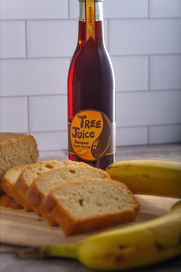 Tree Juice Banana Maple Syrup | All Natural, Non GMO, Vegan, Gluten Free, Vegetarian, Paleo | 12 Ounce Bottle