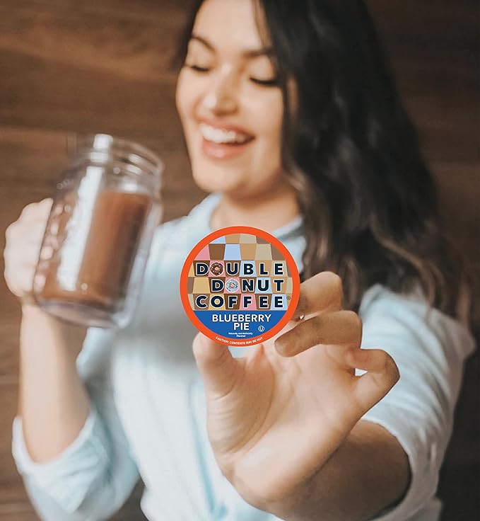 Double Donut Coffee Variety Pack - Recyclable Single Serve Flavored Coffee Pods, 24 Count for Keurig K-Cup Coffee Makers
