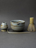 Matcha Tea Set – 4 Piece Traditional Japanese Matcha Kit with Pouring Spout Bowl, Whisk, Holder, Scoop & Guide – Ceramic Matcha Bowl for Authentic Tea Ceremony & Daily Ritual