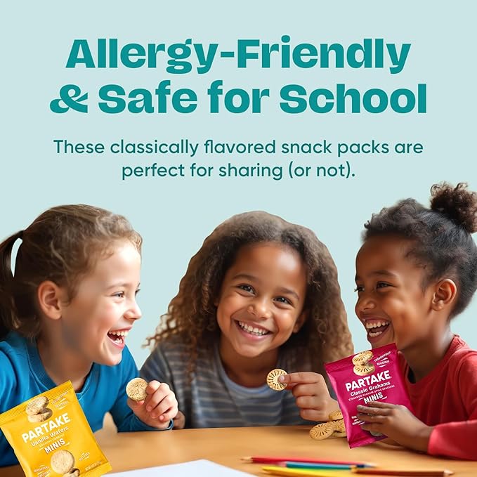 Gluten Free Partake Mini Classic Graham Crackers & Vanilla Wafer Cookies Variety Pack - Vegan - Free From the Top 9 Allergens Including Dairy, Wheat, Soy, Eggs, & Peanuts - Non GMO - Safe School & Office Snack (21 Packs, 0.67 oz)
