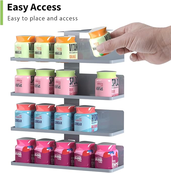Flavor Storage Holder Compatible With Ninja Thirsti Max, Side-mounted 4-tier flavore water drops organiser, space-saving design, easy to access,Holds 20 Flavore Water Drops