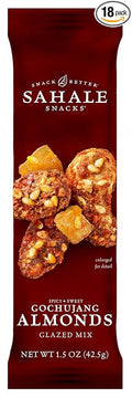 Sahale Snacks Gochujang Almonds Glazed Mix, 1.5 oz Bags (18 Packs) - Dry-Roasted Deluxe Mixed Nuts Inspired By Traditional Korean BBQ - Non-GMO, Kosher, & Certified Gluten-Free Snacks