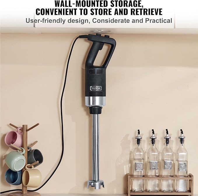 VEVOR Commercial Immersion Blender, 500 Watt 20Inch Heavy Duty Hand Mixer, Variable Speed Mixer with 304 Stainless Steel Blade, Multi-Purpose Portable Mixer for Soup, Smoothie, Puree, Baby Food
