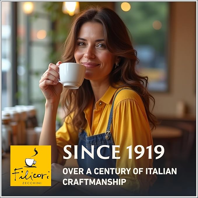 Filicori Zecchini Italian Espresso Beans – Whole Bean Coffee, Bold Dark Roast Arabica & Robusta Blend Roasted in Bologna – Slow Roasted Forte 340g