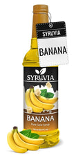Syruvia Banana Flavored Syrup - 25.4 fl oz - Kosher Flavored Syrups, Gluten Free, No Coloring, Perfect for Drinks, Soda, Shakes, Cocktails, Desserts, and More.