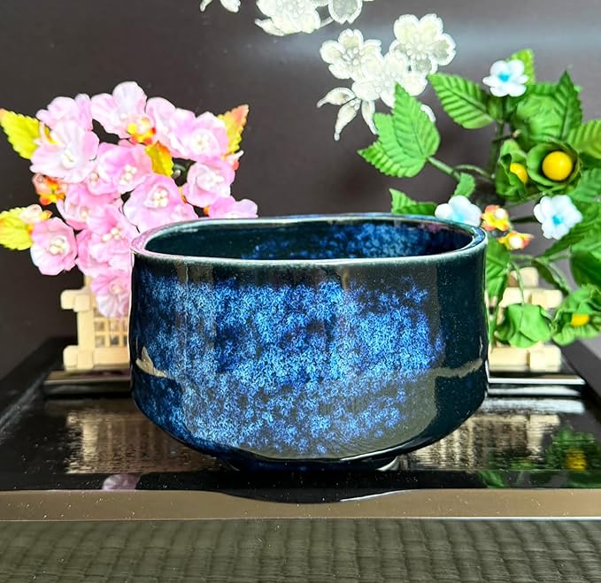 Japanese Traditional Handcrafted Mino Matcha Chawan Tea Bowl Cup Ceremony Tableware Pottery (Seikingama)