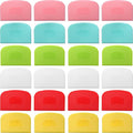 Uiifan 24 Pcs Plastic Bench Scraper with Scale Flexible Dough Multipurpose Cake Cutter Pizza Dough Spatula Food Scraper Tool Gift for Bread Pastry Fondant Icing, 6 Colors
