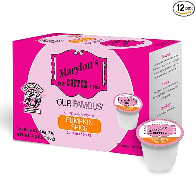 Marylou's Marylou’s Coffee – Pumpkin Spice Flavored Gourmet Coffee – Single Serve Coffee Pods, Compatible with Keurig Brewers – 12 Pods