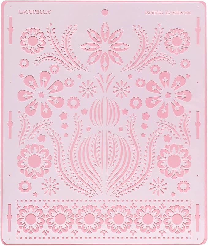 Cake Stencil for Buttercream Cake, Royal Icing, Ganache, Painting, Art and Crafts (Loretta)
