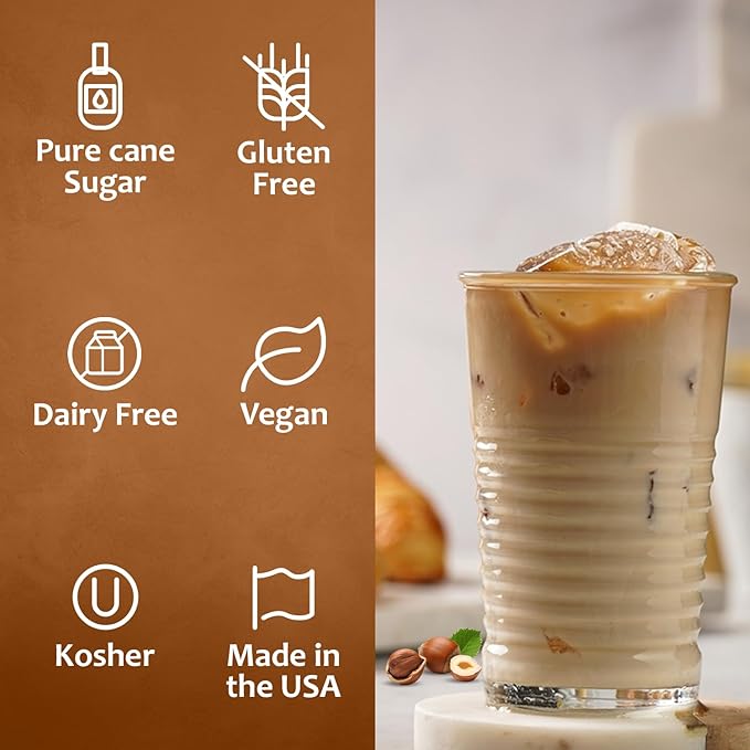 Syruvia Hazelnut Syrup for Coffee 25.4 fl oz Hazelnut Flavored Coffee Syrup