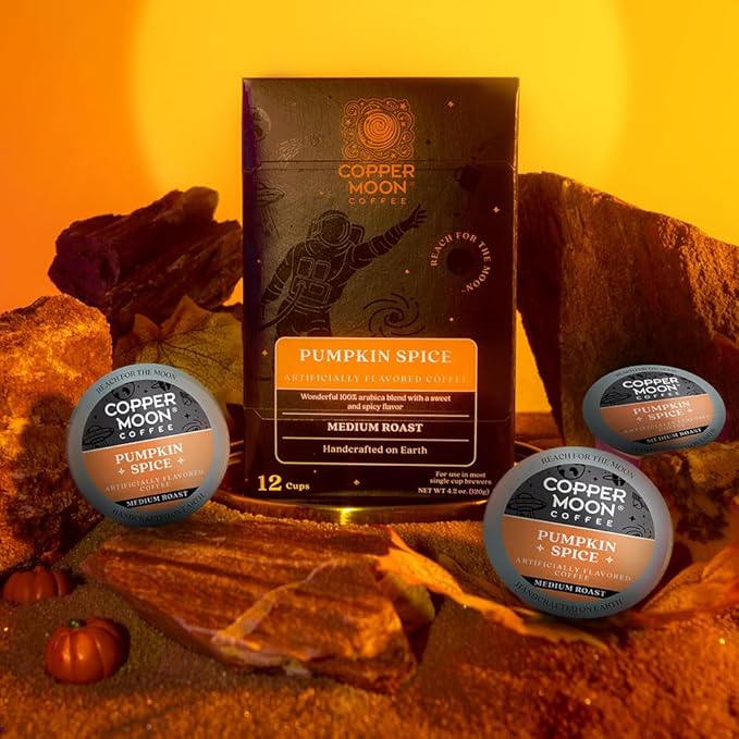 Copper Moon Single Serve Coffee Pods for Keurig K-Cup Brewers, Medium Roast, Pumpkin Spice Blend, 72 Count