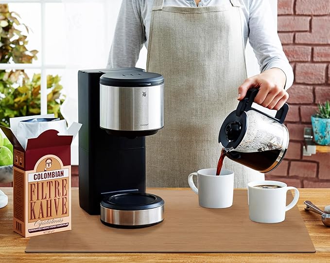 Coffee Mat Coffee Bar Mat - Absorbent Rubber Backed Coffee Pot Cup Holder Quick Drying Mats Fit Under Coffee Maker Espresso Machine Coffee Bar Accessories Kitchen Counter Dish Drying Mat 23"x15", Wood