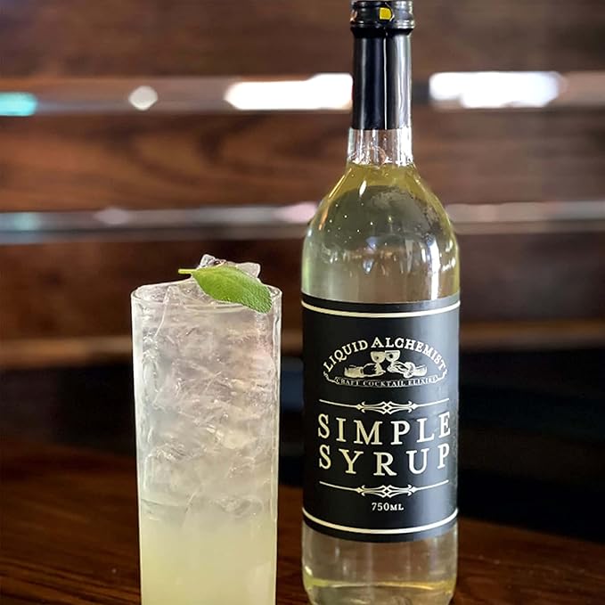 Liquid Alchemist Simple Syrup for Cocktails - Real Ingredients Make our Simple Sugar Syrup the Perfect Old Fashioned Mix - Non-GMO, Gluten Free & Vegan (25 oz)
