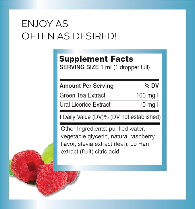 Pure Inventions - Green Tea Raspberry Water Infusion Drops - Antioxidants & Electrolytes - Health & Wellness Drink - Immunity Support - Sugar Free, Zero Calorie, No Artificial Sweeteners -500 Servings