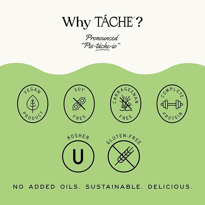 Táche Pistachio Milk, Original Vegan Barista Pistachio Creamer with No Added Oil, Frothy, Perfect Pistachio Cream for Coffee and Lattes, Plant-Based Dairy Alternative, (32oz, 6-Pack)