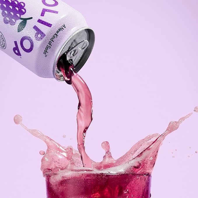 OLIPOP Prebiotic Soda Pop, Classic Grape, Pantry Pack Packed with Prebiotics, Fiber, and Botanicals, Gluten Free, Vegan, GMO Free, 12oz (12-Cans)
