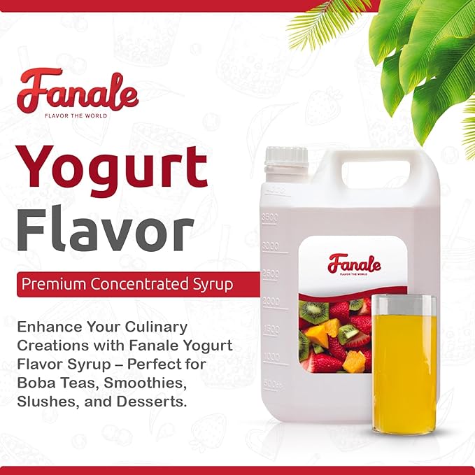 Fanale Premium Flavoring Concentrated Syrup for Bubble Tea 11 lb | Yogurt Flavor Syrup | for Boba Tea, Smoothies, Slushes, Desserts | 11lb | SRP180