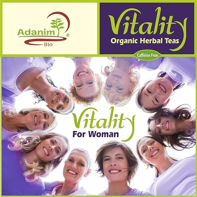 Adanim Bio Vitality Organic Tea Sampler Gift Set Box (8 Flavors Herbal Tea Variety Pack, 64 Individual Tea Bags) Caffeine Free Tea Sets, Assorted Tea Set, Tea Gifts for Tea Lovers