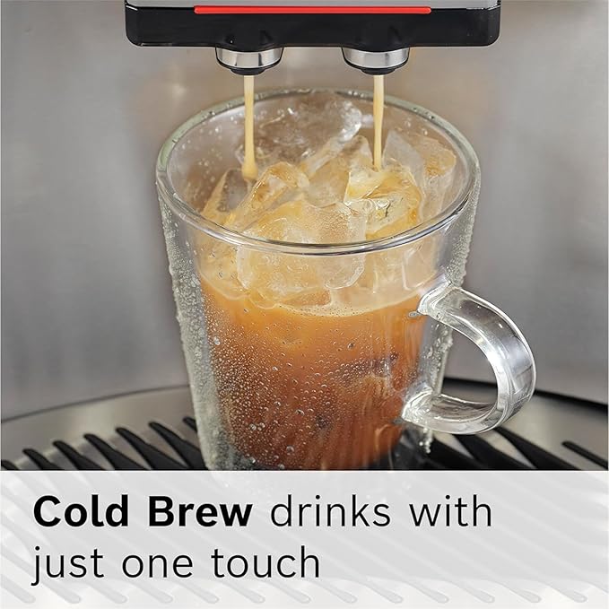 Bosch 800 Series Fully Automatic Espresso and Coffee Machine – 36 Drinks with Coffee World, Cold Brew, Double Cup, Integrated Milk Container, Smart Features, in Stainless Steel TQU60703