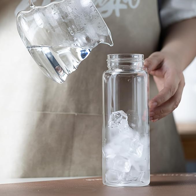 19oz Cold Brew Bottle, Cold Brew Maker with Removable Filter, BPA - Free Portable Cold Brew Tea Bottle for Iced Tea, Cold Brew & Fruit Infusion (Black+White)