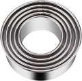5 Pieces Biscuit Cookie Cutters Set,Stainless Steel Circle Round Cookie Biscuit Cutters in Graduated Sizes Shape Molds for Pastries Doughs Doughnuts
