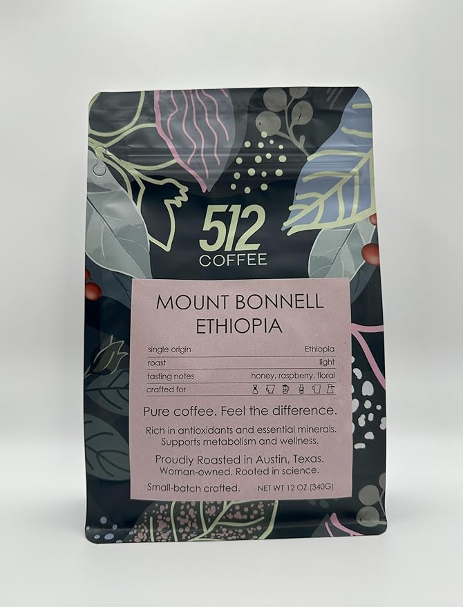 512 Coffee – Specialty Ethiopian Whole Bean Coffee, Light Roast – Mount Bonnell Ethiopia – Freshly Hand-Roasted Arabica, Premium Small Batch, Single Origin