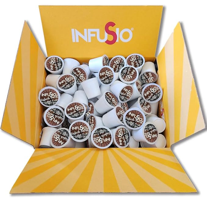 96 Count - French Roast, Single serve Coffee pods for Keurig K Cup® Brewers - InfuSio Premium Roasted Coffee (French Roast, 96 count Compatible with 2.0)……