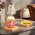 Candle Warmer Lamps 2 Pack, Electric Wax Warmer Lamp with Timer for Jar Candles, Aesthetic Home Decor, Housewarming Gifts for Women, Adjustable Height Clear