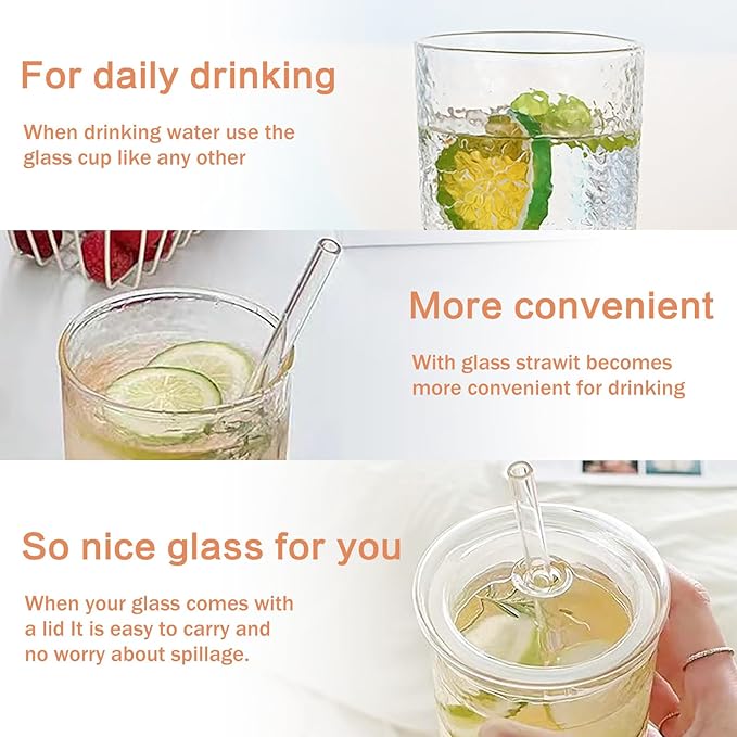 GOSCHE Glass Coffee Cups with Lids and Straws 20oz, High Borosilicate Drinking Jar Water Cups, Glass Tumbler for Tea Coffee Milkshake, Green, 2 Pcs