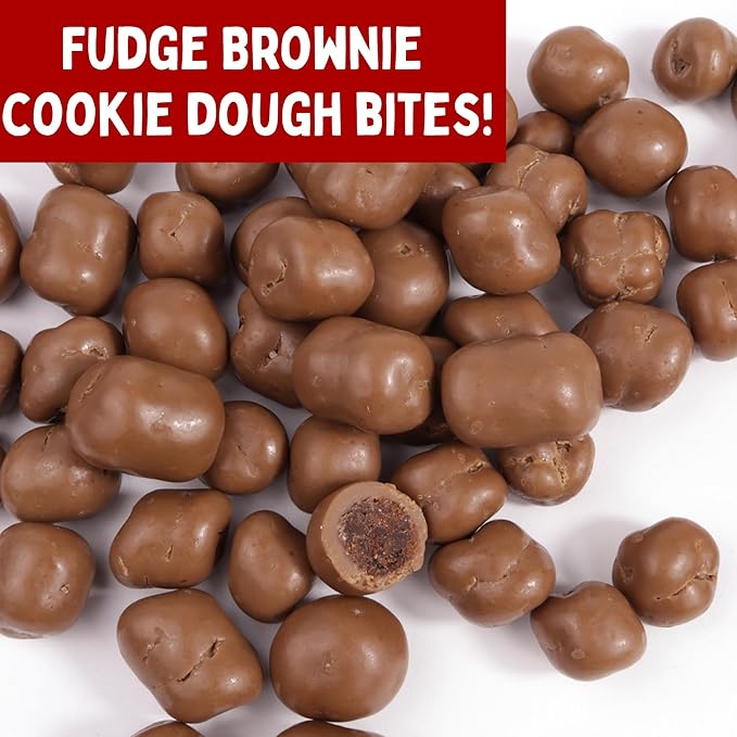 Fudge Brownie Edible Cookie Dough Bites, Small Chocolate Candies, Movie Night Snacks, 3.1 Ounces (Pack of 3)