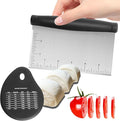 Stainless Steel Dough Scraper & Chopper - 6 Inch Multi-Purpose Kitchen Tools with Measuring Markings, Cutter for Dough, Cake,Griddle Scraper,Bench Scraper and Extra Bowl Shaped Scraper