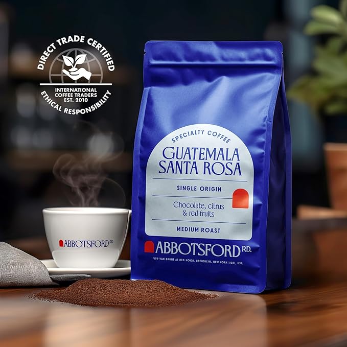 Guatemala Santa Rosa Ground Coffee Medium Roast, Holiday Flavored Coffee with Chocolate, Citrus & Red Fruit Notes, Specialty 12 oz Bag, Perfect for Coffee Lovers
