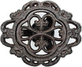 Sungmor Cast Iron Teapot Warmer Dish Cups Heater Pot Trivet - Rustic & Graceful Pattern Design with Tealight Holder - Heavy Duty & Decorative Candle Holder Stands for Heat Food Coffee Milk or Tea