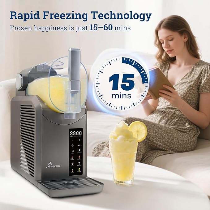 Slushie Machine for Home, 81oz Frozen Drink Machine with 6 Preset Programs, 6 Hours Timer for Margarita, Slushie, Frappé and More, No Ice Needed, Easy To Use & Clean (Gunmetal)
