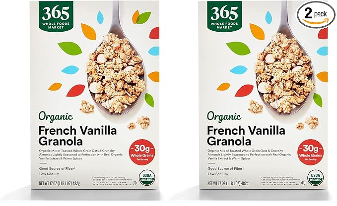 365 by Whole Foods Market, Granola French Vanilla Almond Organic, 17 Ounce (Pack of 2)