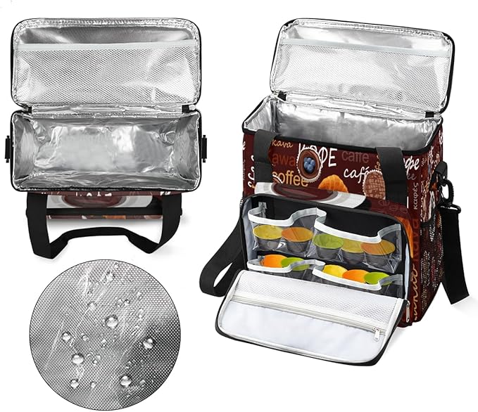 Brown Coffee Coffee Maker Carring Bag Cocoa Kaffee Travel Carrying Storage Tote Bag Compatible with Keurig K-Mini or K-Mini Plus Portable Single Serve Coffee Brewer Case with Pockets for K-cup Pods