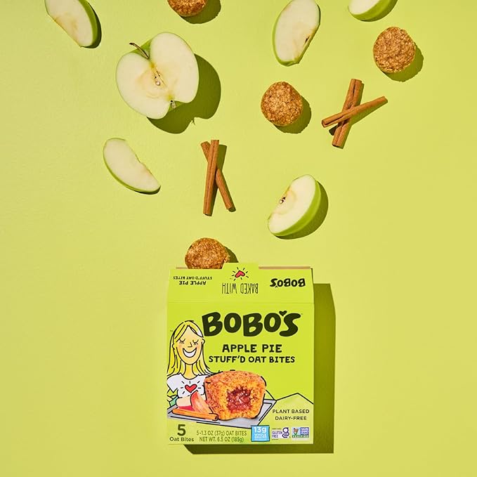 Bobo's Apple Pie Bite, Gluten Free, Non-GMO, Whole Grain Oats, Pack of 30 | Snack Bars | On-the-Go | Made with Simple Ingredients