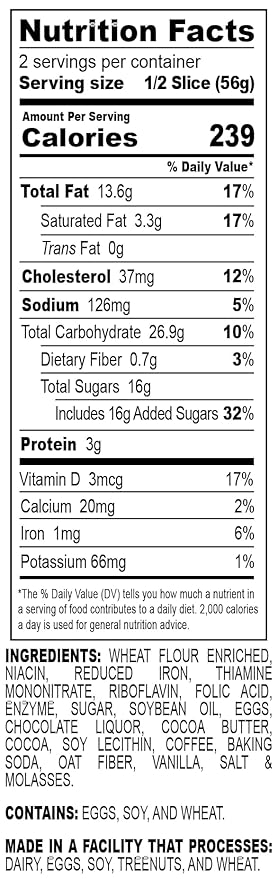 Nadel - Naturally Delicious Cappuccino Chocolate Chip bread, Lunch snack breakfast bars coffee cake, Natural fresh brand mocha chocolate cake 24 pack